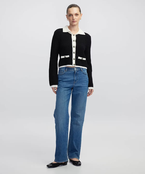 Ipekyol Color-Block Knit Cardigan Black