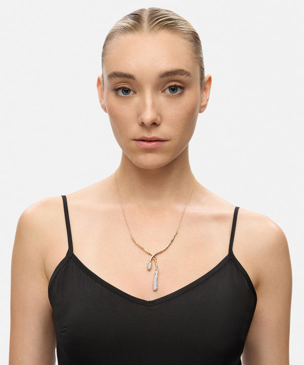 Ipekyol Combined Rhinestone Necklace Gold