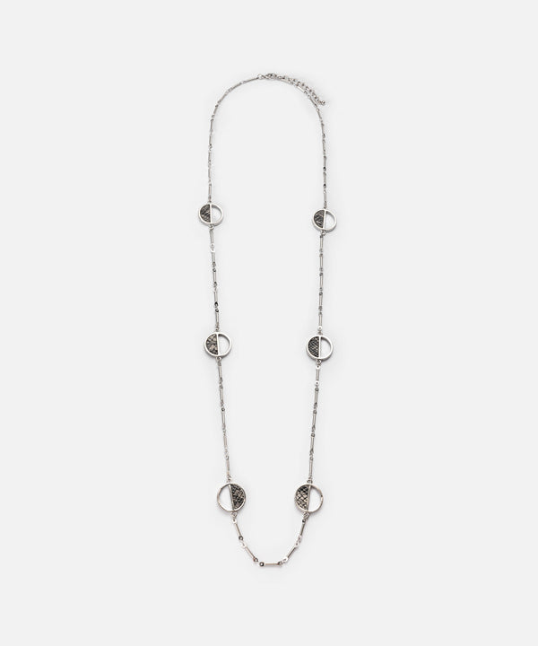 Ipekyol Multi-Piece Necklace With Faux Leather Detailing Silver