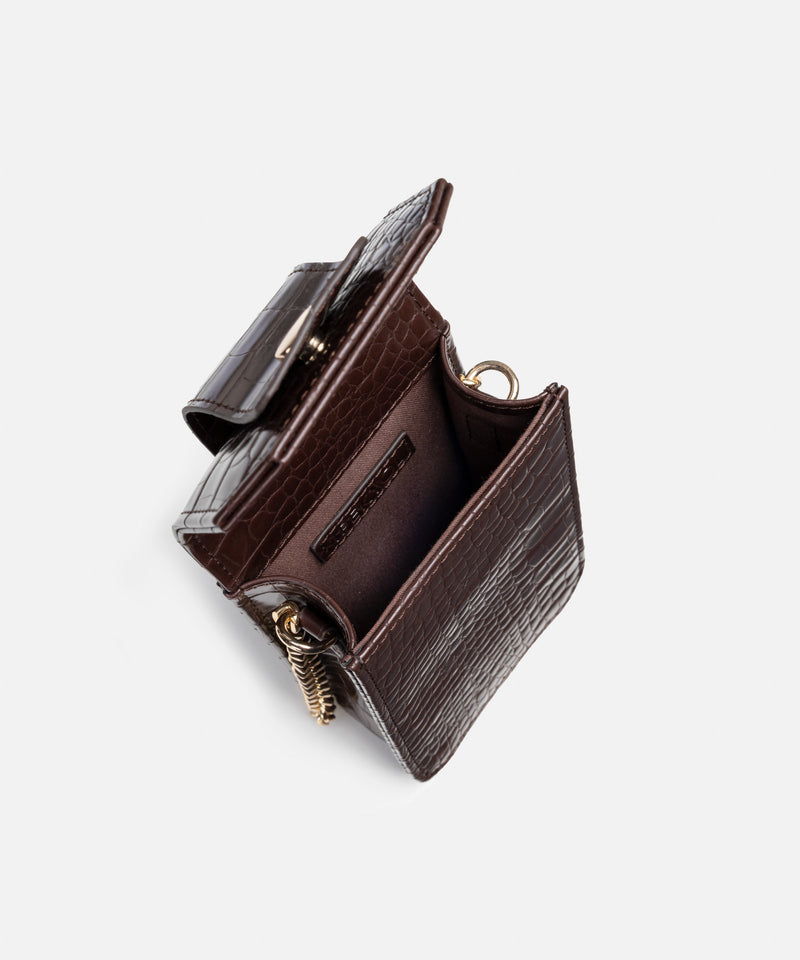 Ipekyol Croc-Effect Double Handle Bag Brown