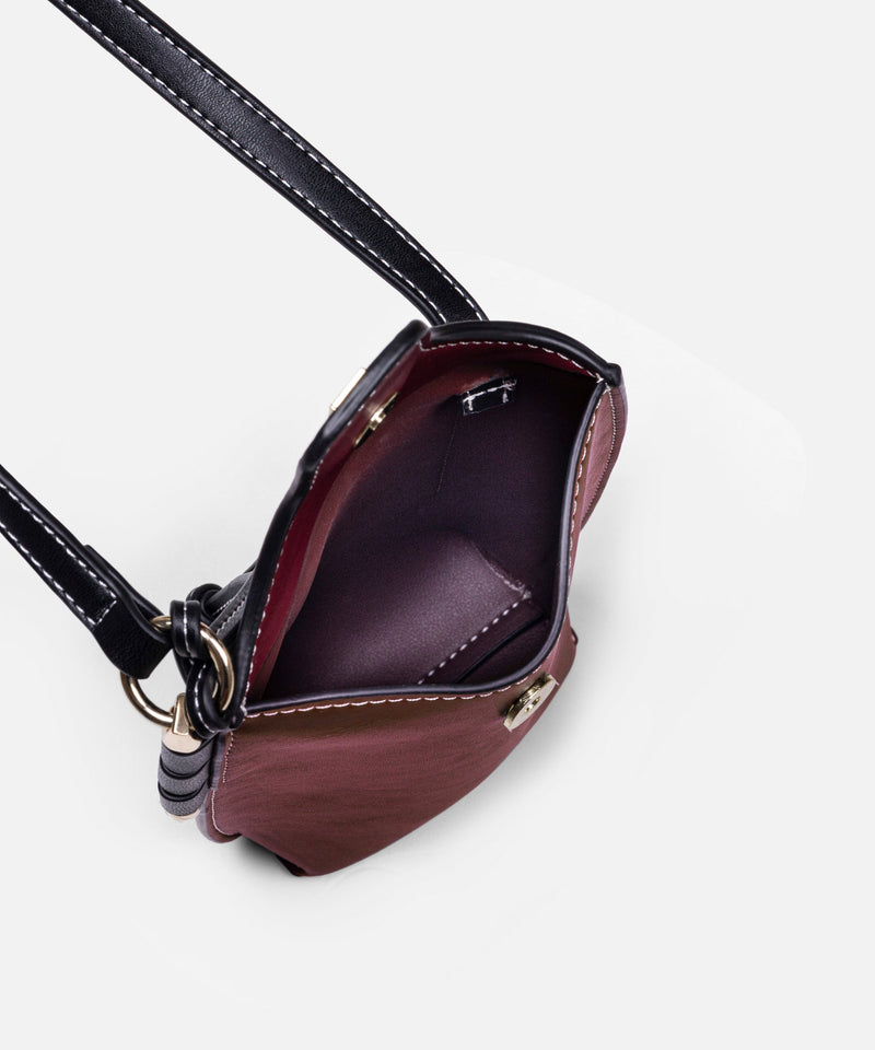 Ipekyol Monogram Buckle Color-Block Bag Bordoux