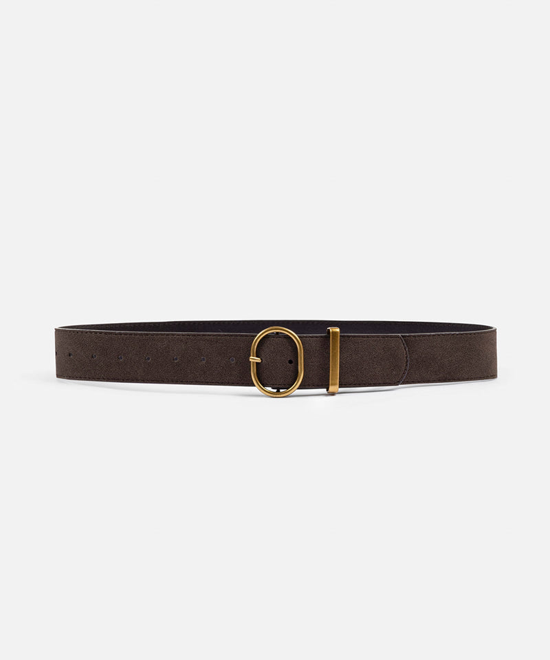 Ipekyol Oval Metal Buckle Belt Brown
