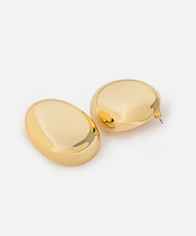 Ipekyol Oval Metal Earrings Gold