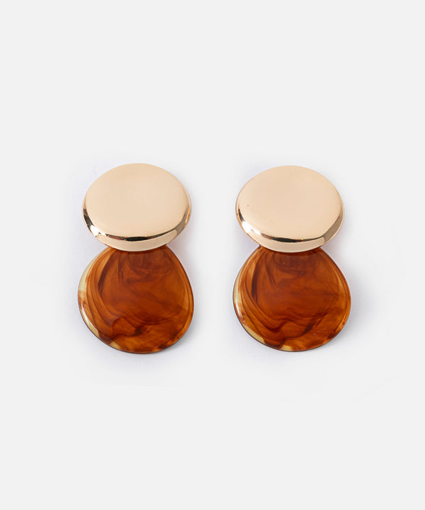 Ipekyol Two-Piece Contrast Earrings Gold