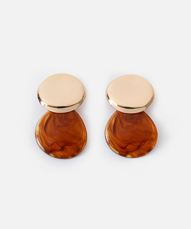 Ipekyol Two-Piece Contrast Earrings Gold