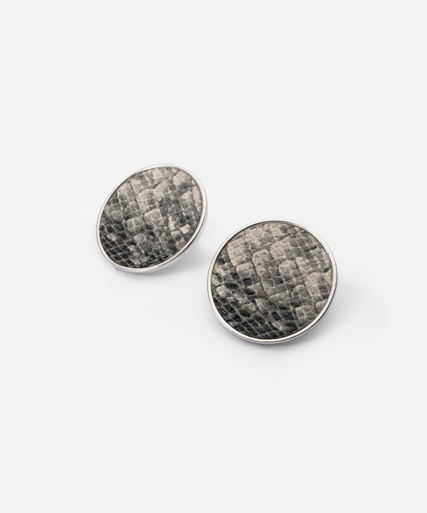 Ipekyol Faux Leather Mix Earrings Silver