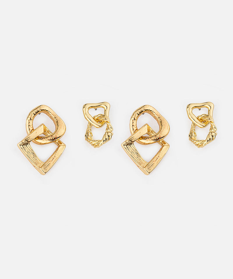 Ipekyol Interlocking Double Earring Set Gold