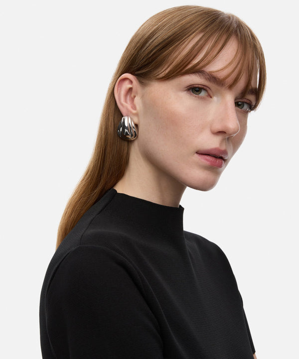 Ipekyol Resin And Textured Earring Set Silver