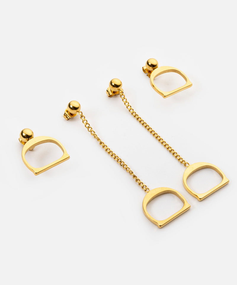 Ipekyol Metal Earring Set Gold