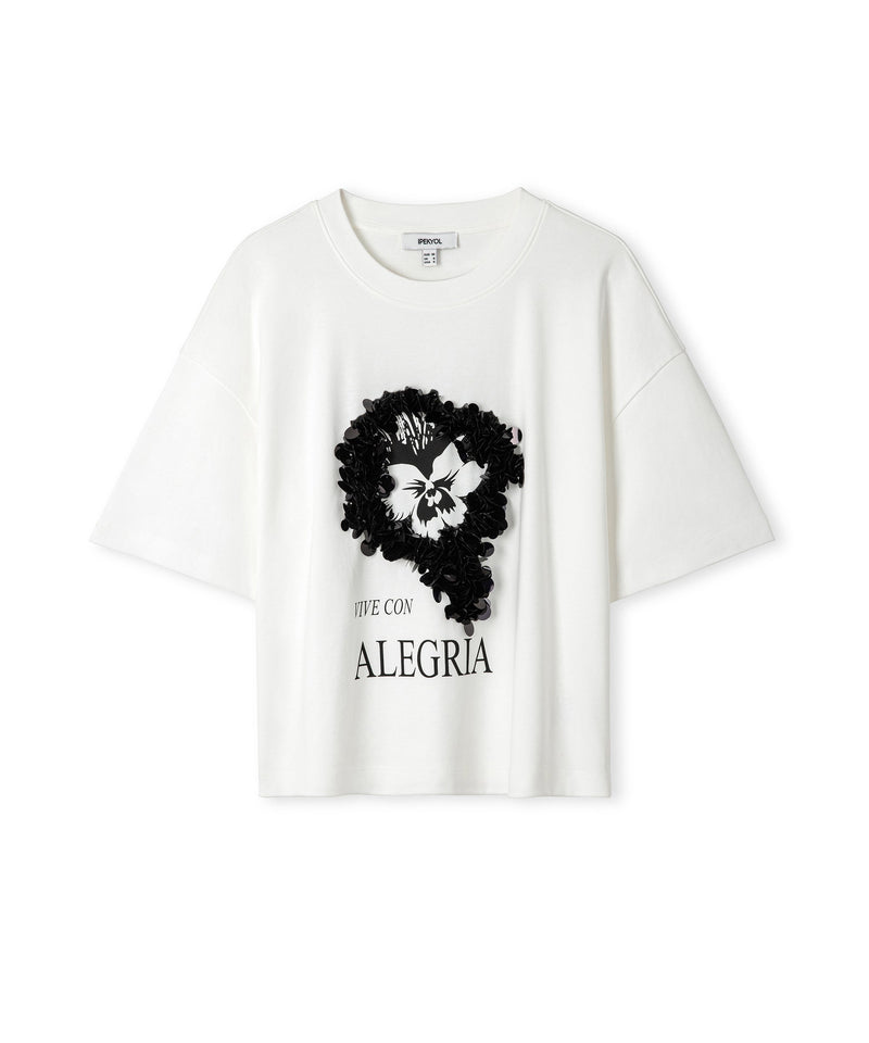Ipekyol Printed T-Shirt With Sequins White