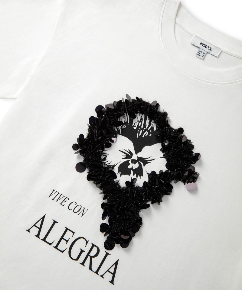 Ipekyol Printed T-Shirt With Sequins White