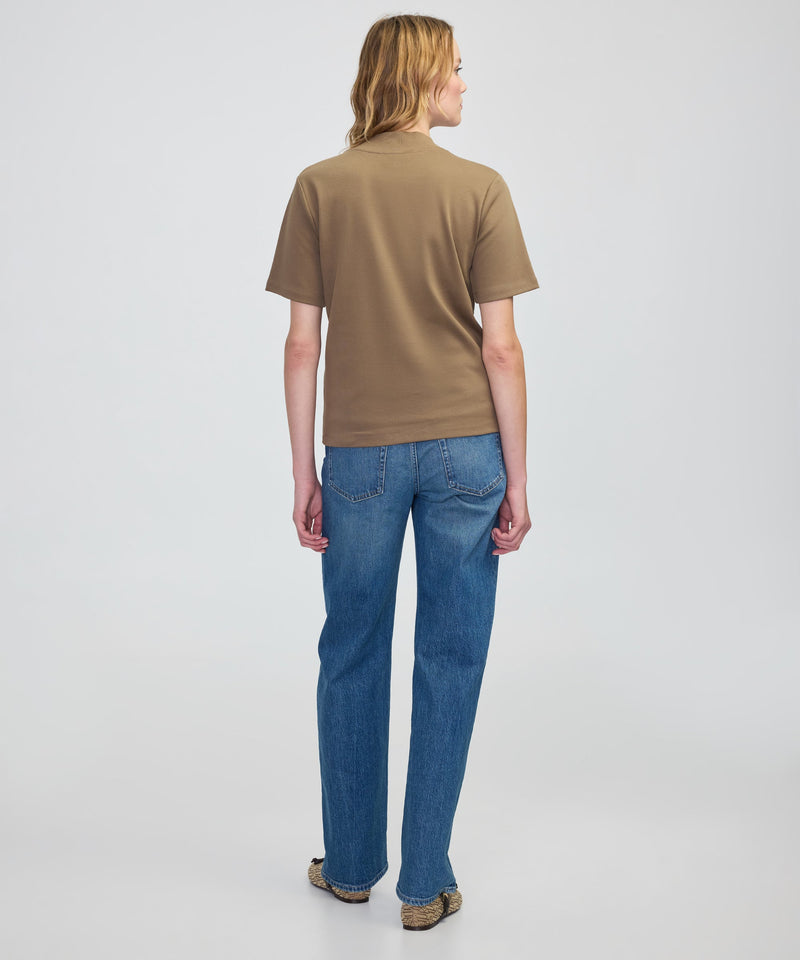 Ipekyol Ribbed Neck T-Shirt Mink