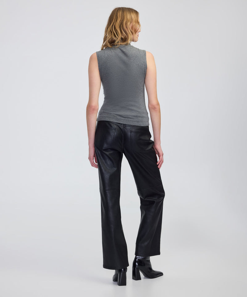 Ipekyol High-Neck Basic T-Shirt Anthracite