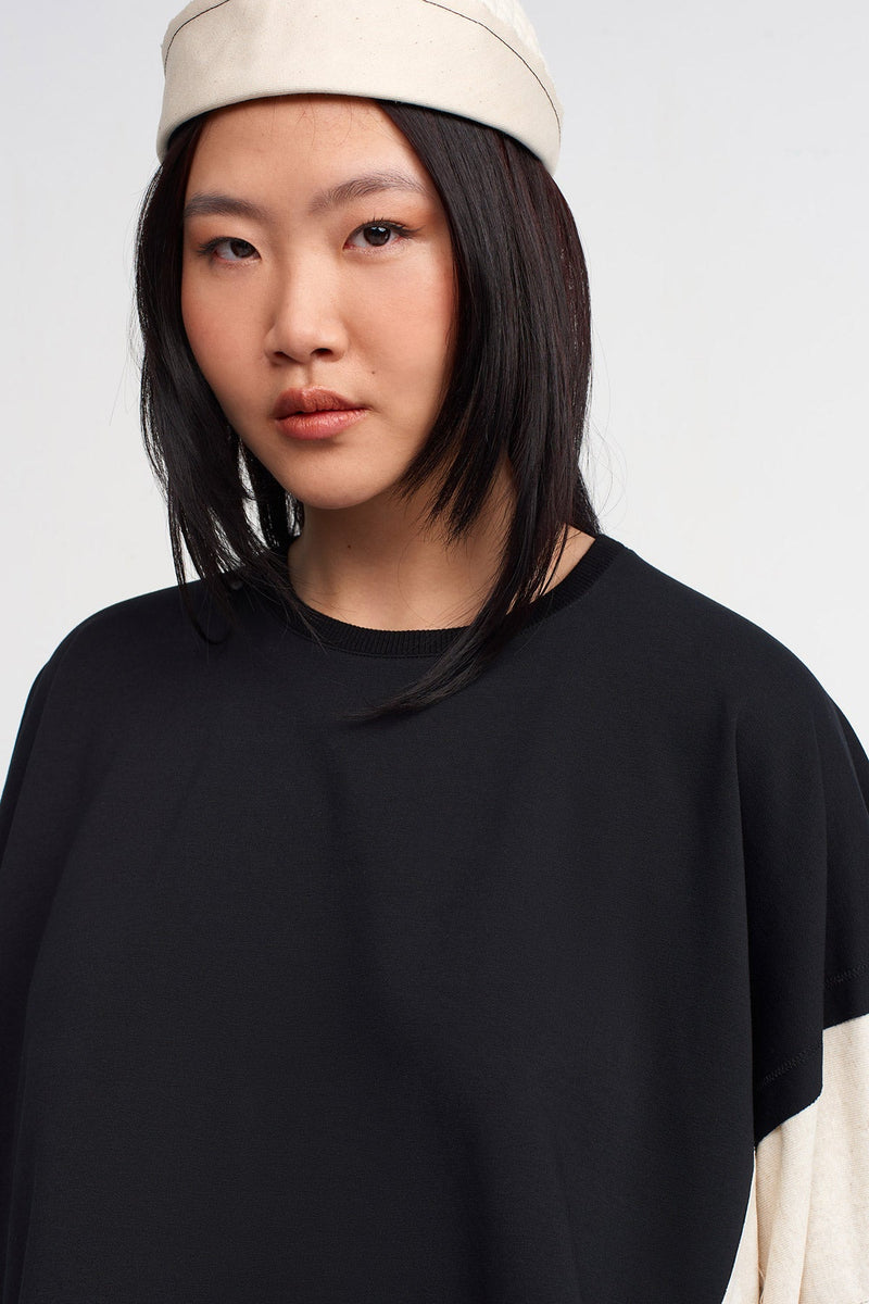 Nu Double-Fabric T-Shirt Natural/Black