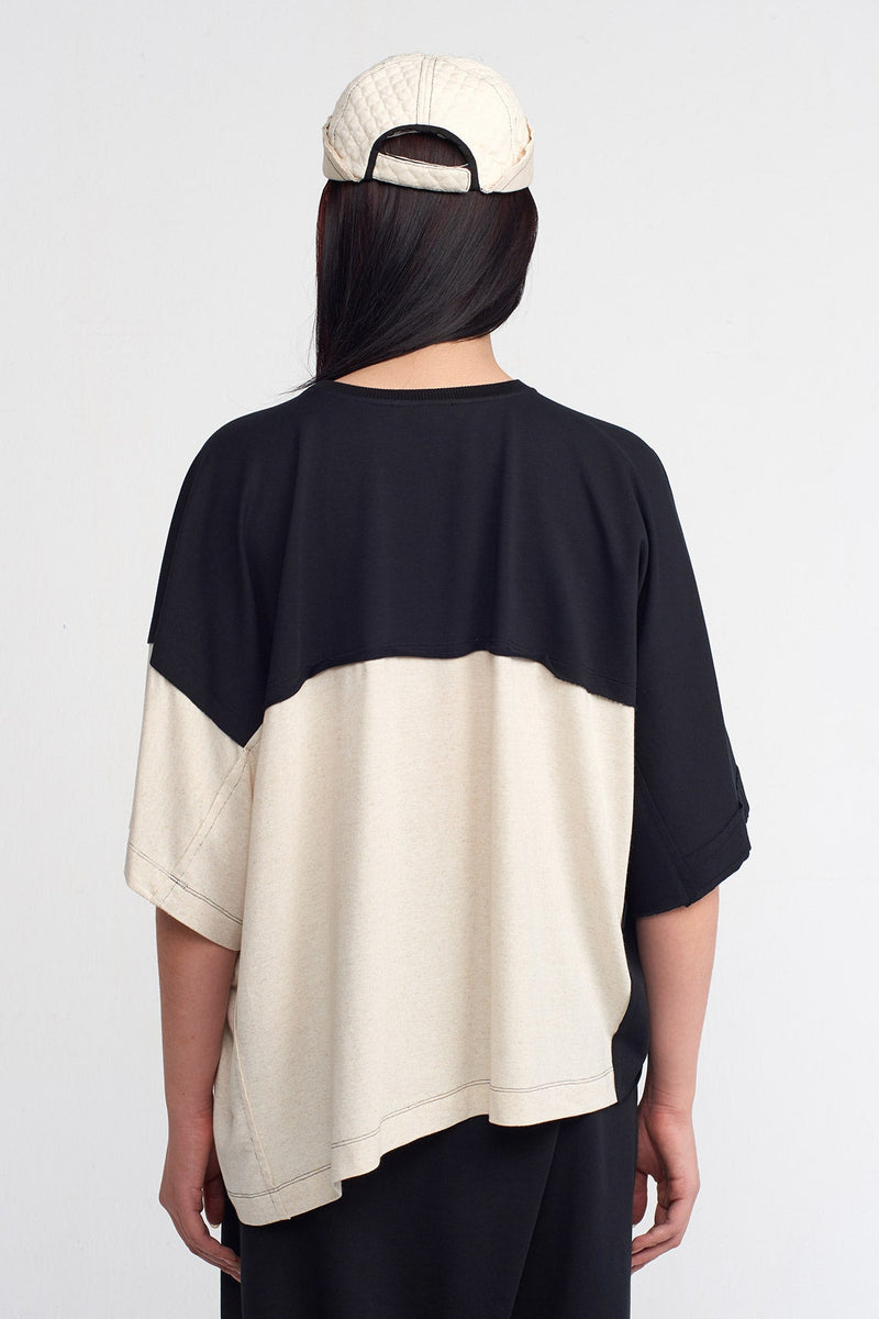 Nu Double-Fabric T-Shirt Natural/Black