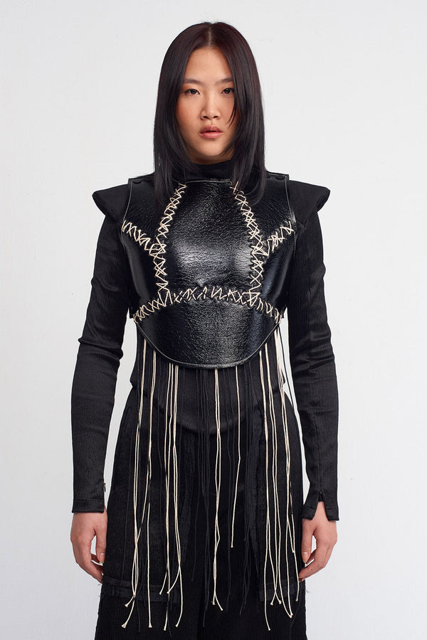 Nu Hand-Stitched Leather Top Black