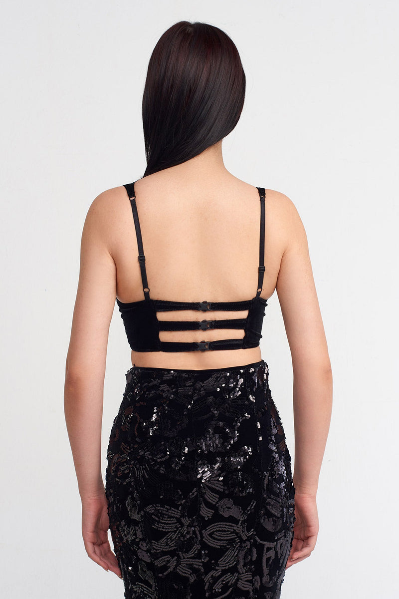 Nu Elegant Velvet Bustier Black