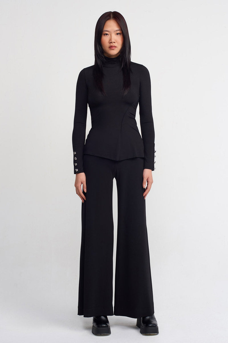 Nu Jersey Turtleneck Bodysuit Black