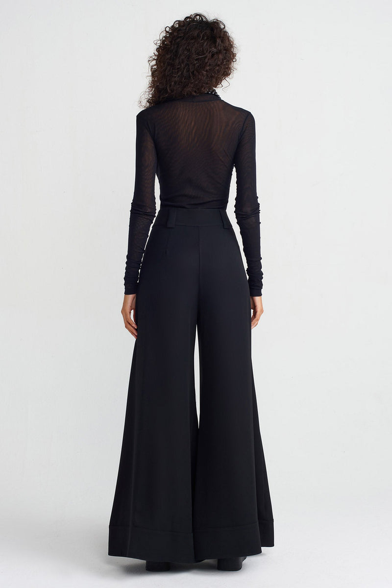 Nu Black Wide-Leg Trousers Black