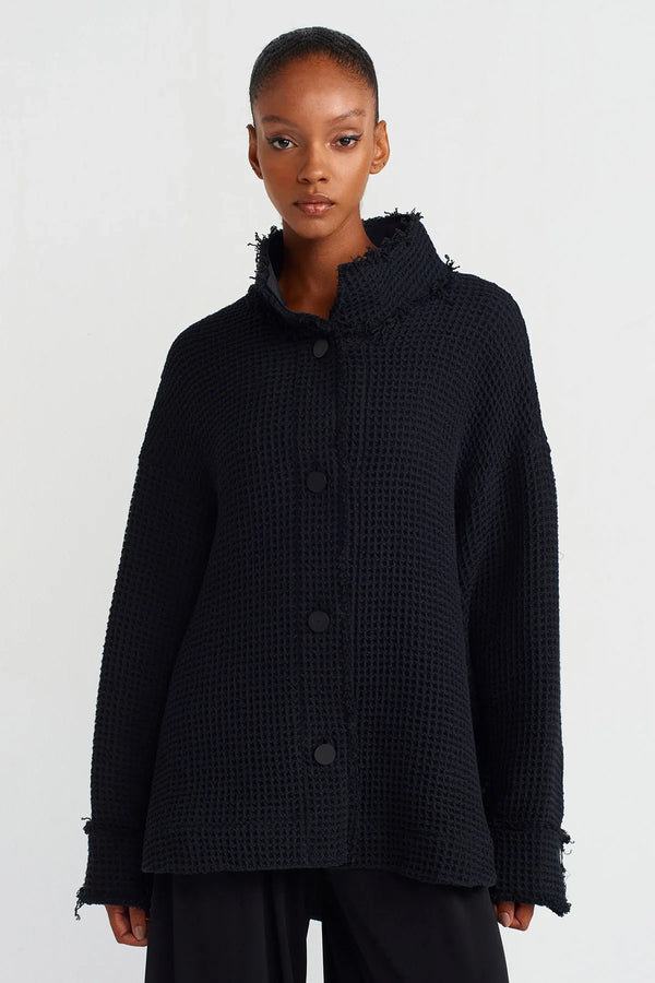 Nu Textured Fabric Jacket Black