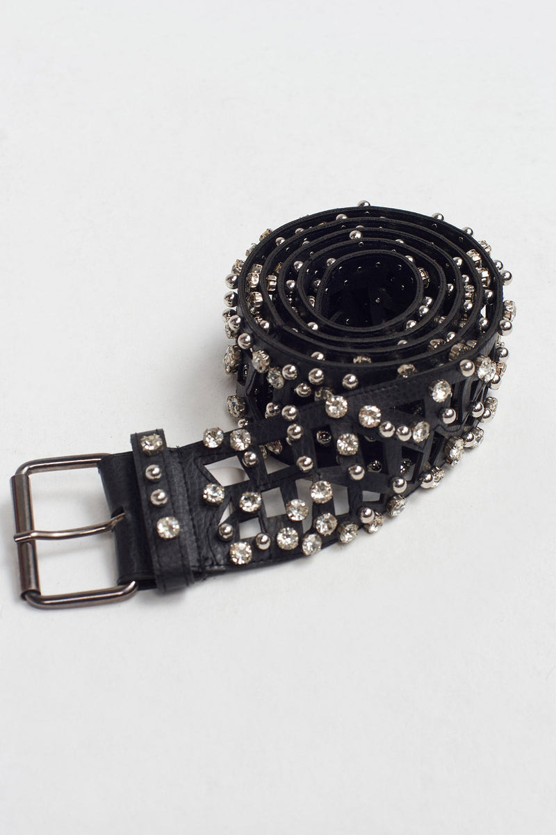 Nu Stone Studded Belt Black