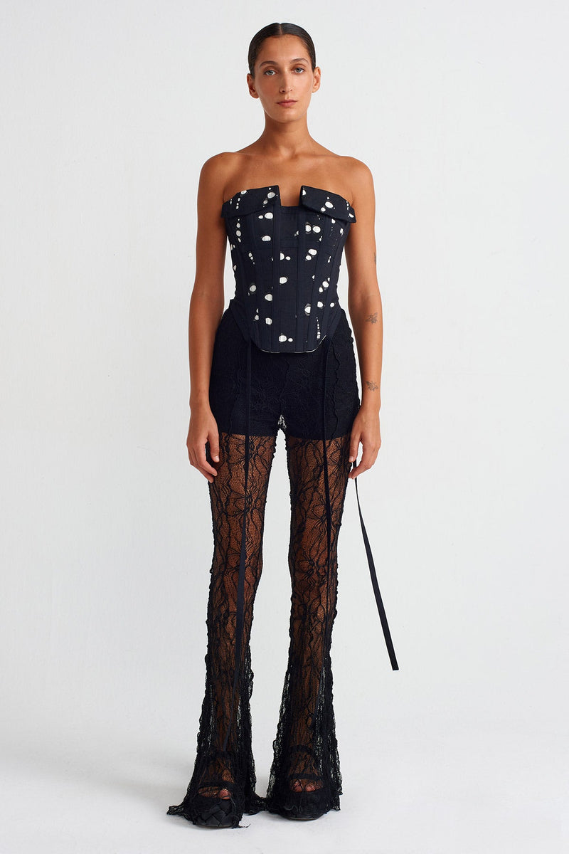 Nu Corset Strapless Top Black