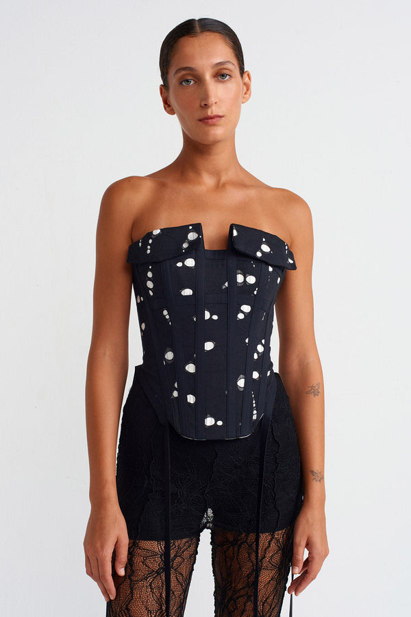 Nu Corset Strapless Top Black