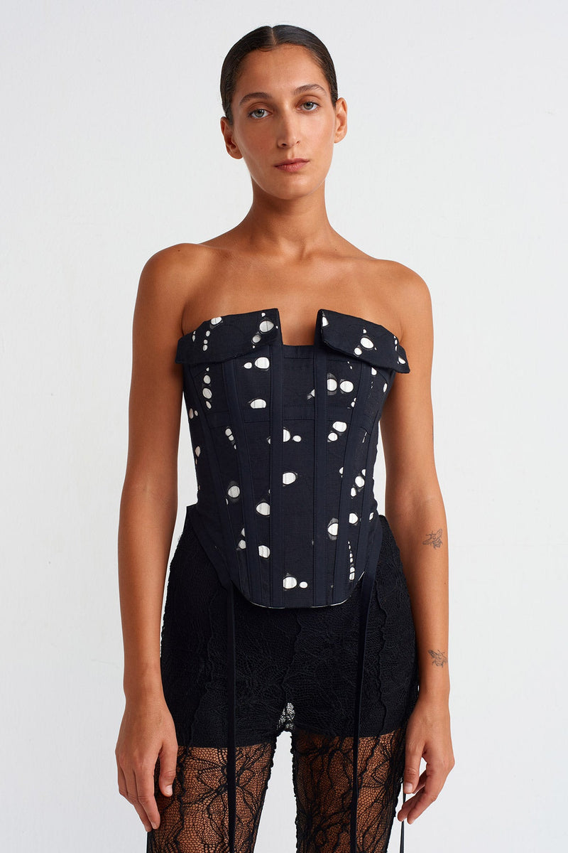 Nu Corset Strapless Top Black
