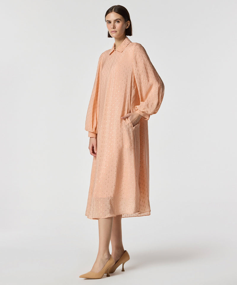 Machka Shiny Textured Dress Salmon