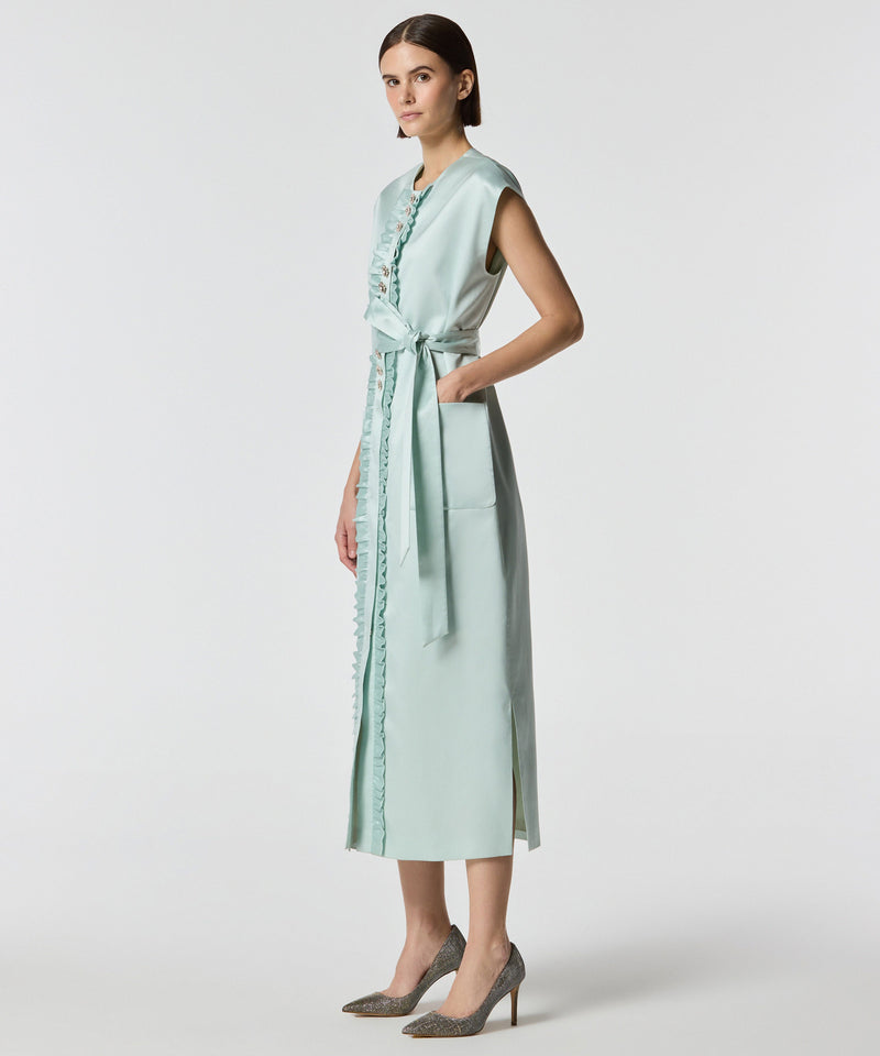 Machka Mikado Dress With Ornamental Buttons Nile