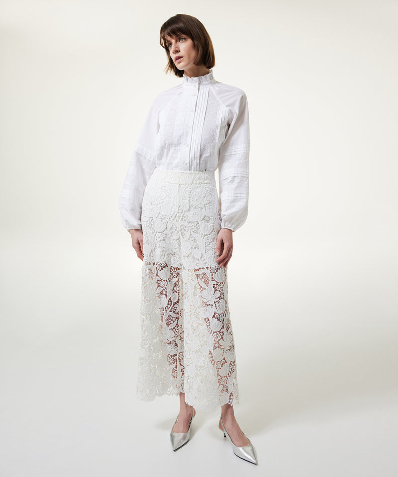 Machka Straight Fit Scallop Trousers White