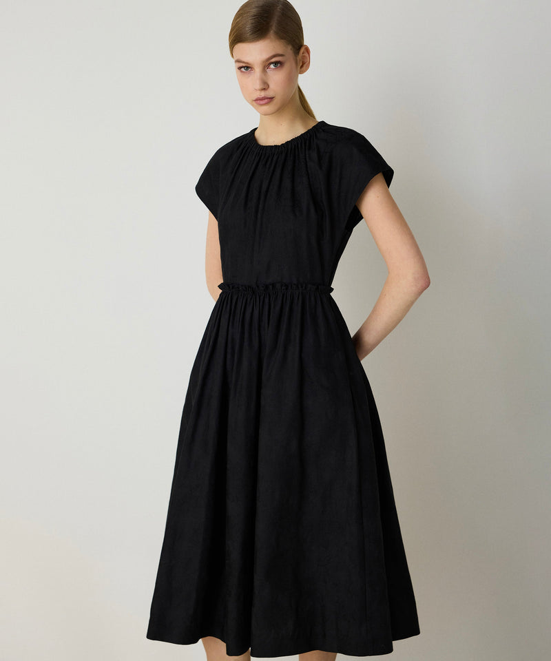 Machka Pleated Midi Dress Black