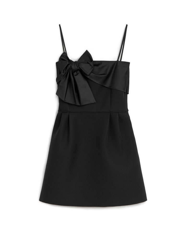 Machka Satin Bow Garnish Dress Black