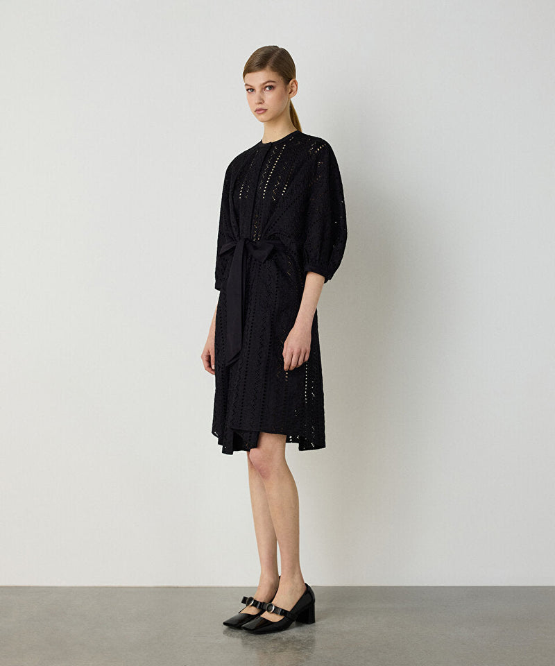 Machka Embroidered Shirt Dress Black