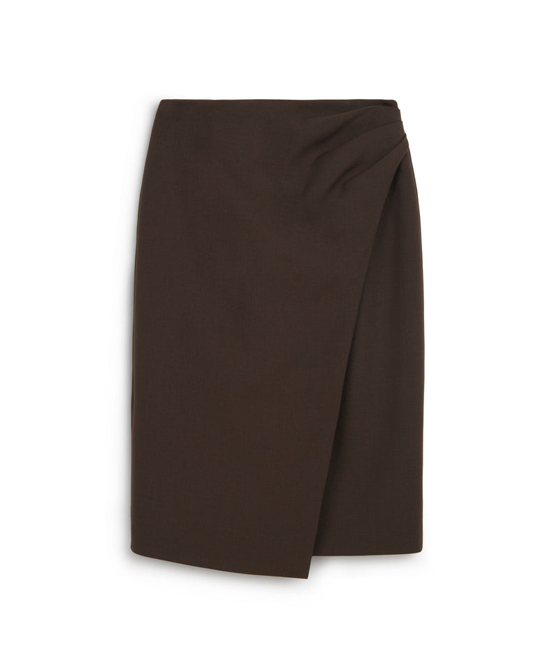 Machka Draped Skirt Brown