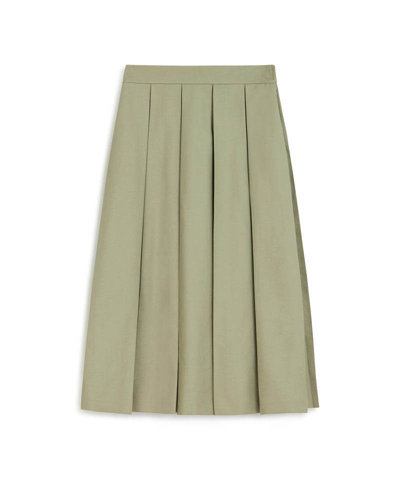 Machka Pleated Gabardine Skirt Green