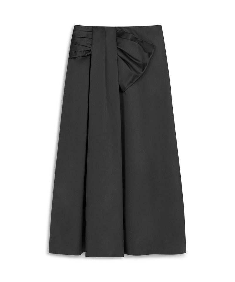 Machka Pleate Skirt With Bow Detail Navy