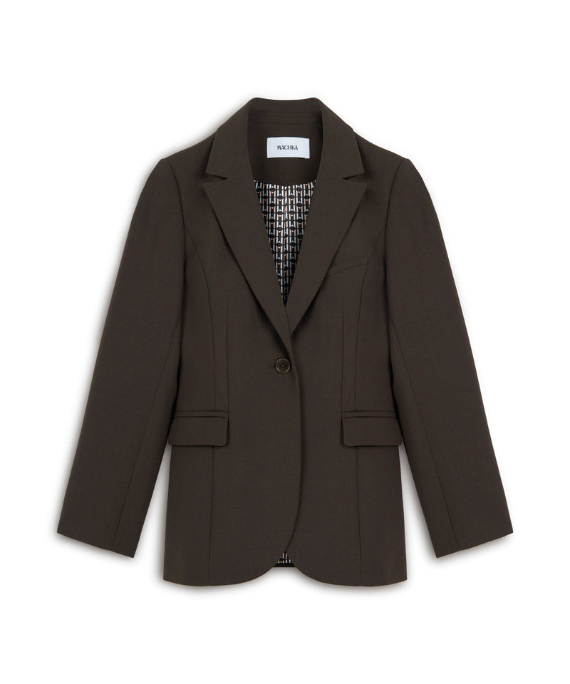 Machka Wool Blend Blazer Brown