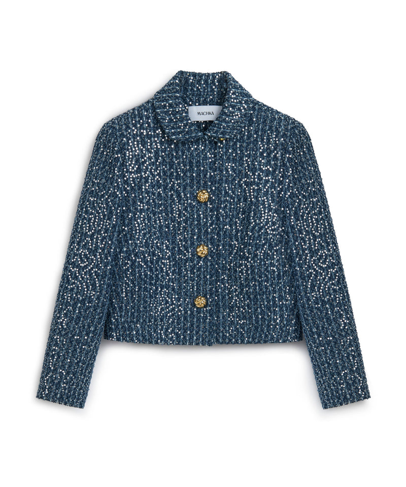 Machka Embroidered Denim Jacket Indigo