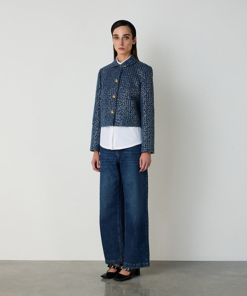 Machka Embroidered Denim Jacket Indigo