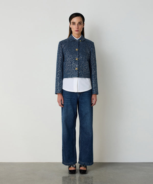 Machka Embroidered Denim Jacket Indigo