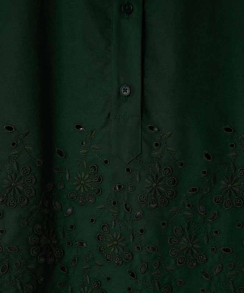 Machka Embroidered Oversize Blouse Green