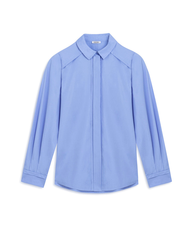 Machka Ribbed Poplin Shirt Blue