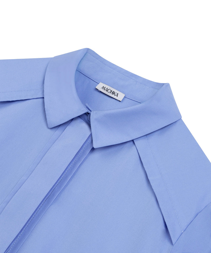 Machka Ribbed Poplin Shirt Blue