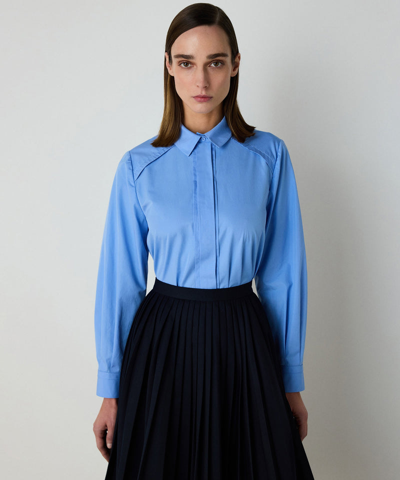 Machka Ribbed Poplin Shirt Blue