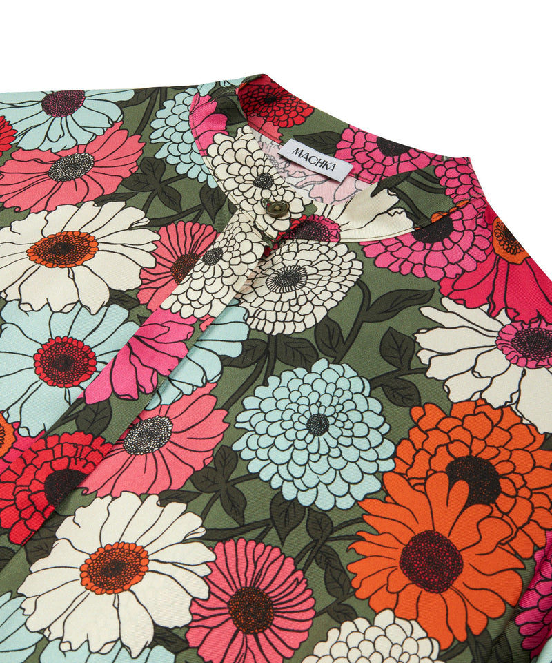Machka Flower Pattern Shirt Khaki