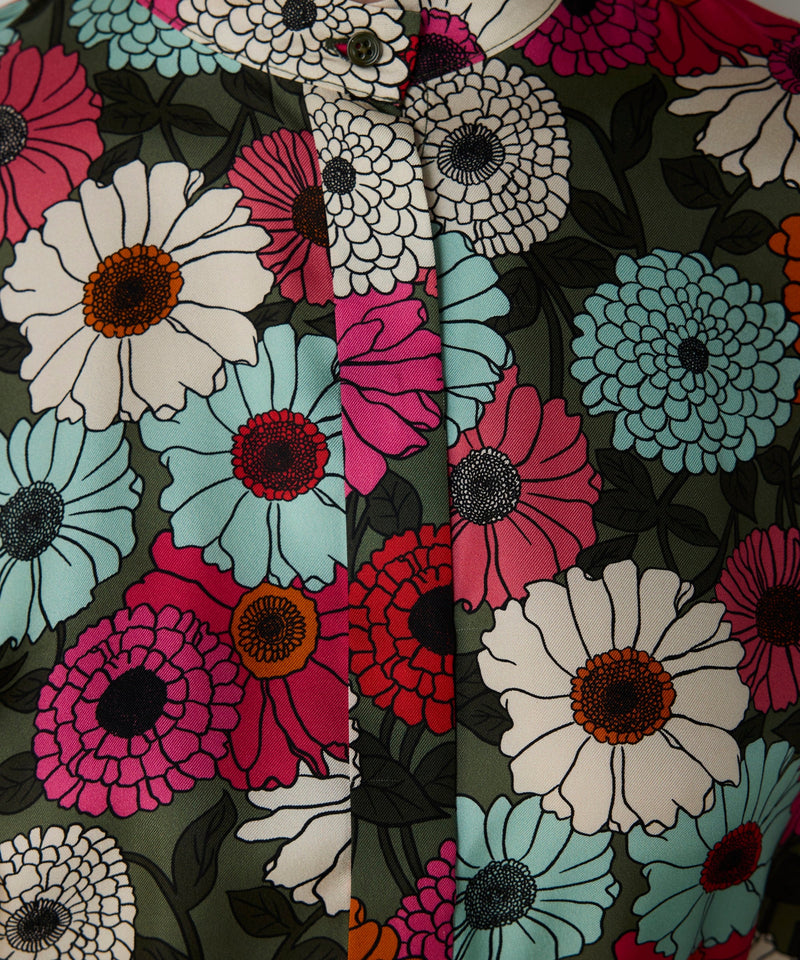 Machka Flower Pattern Shirt Khaki