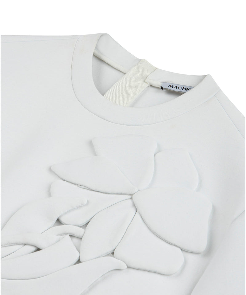 Machka Flower Applique T-Shirt White