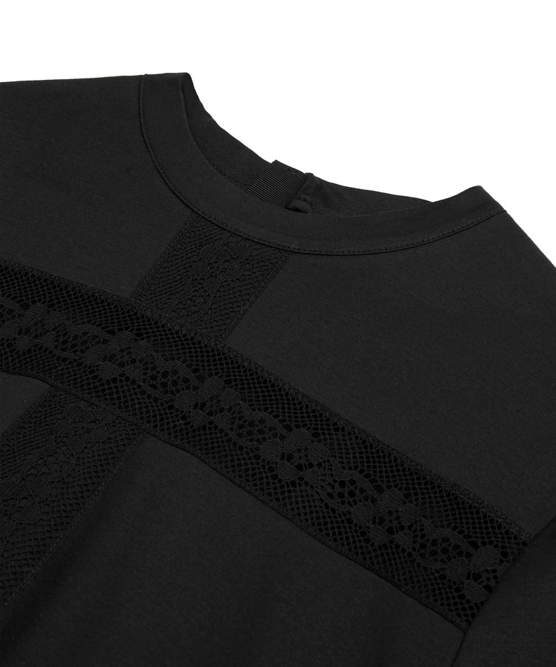 Machka Lace Mix T-Shirt Black