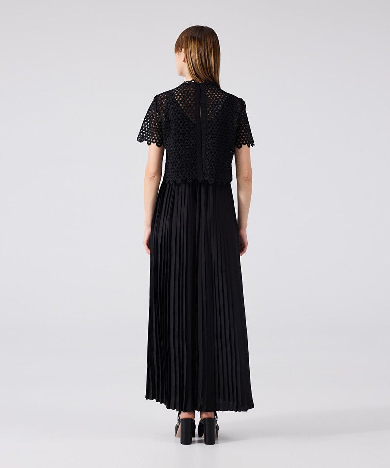 Machka Two-Piece Pleated Dress Black